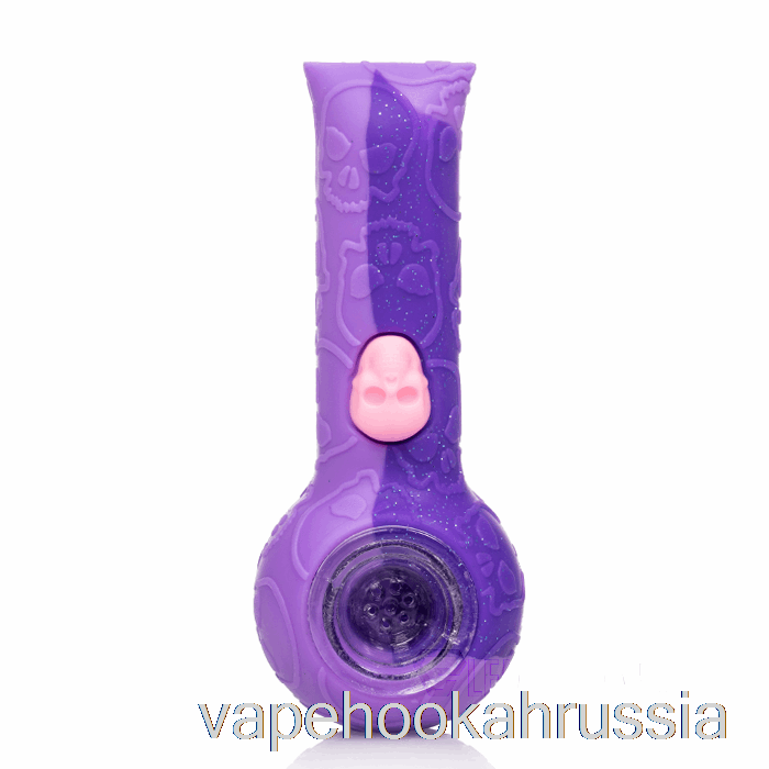 Vape Russia Stratus силиконовый череп трубка для рук блестящая орхидея (блестящий фиолетовый/розовый)